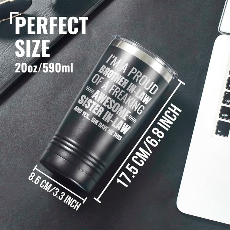 Funny Gift Travel Mug for Brother-in-Law – 20 oz Stainless Steel