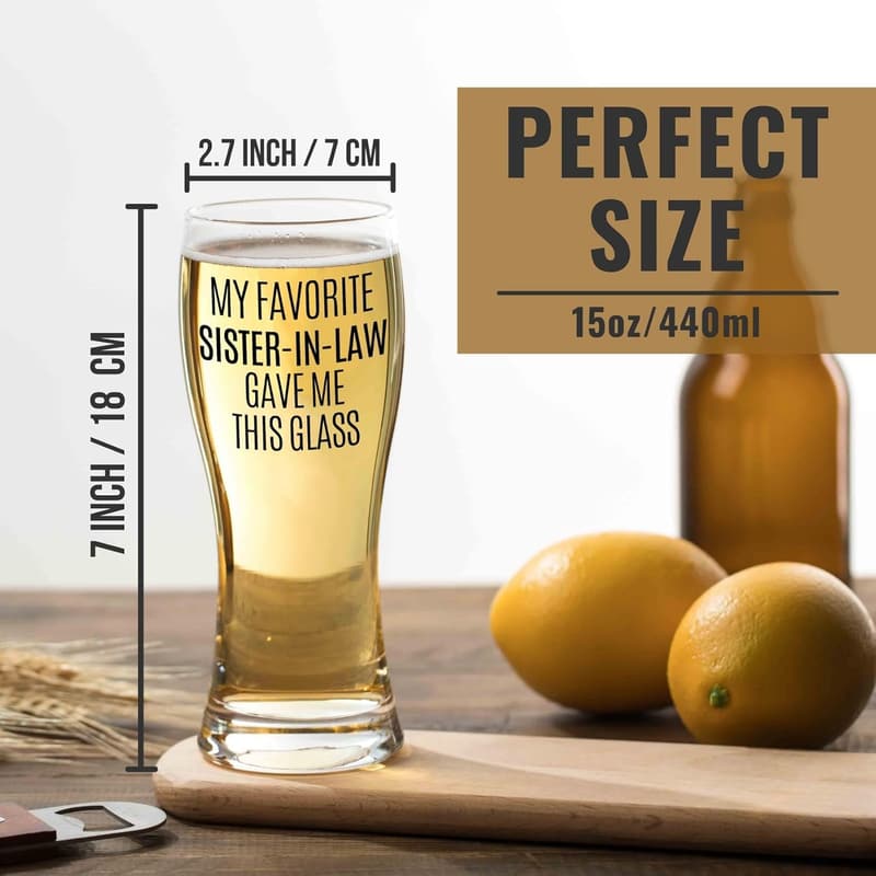 Christmas Gift for Brother-in-Law - Funny Beer Glass Set