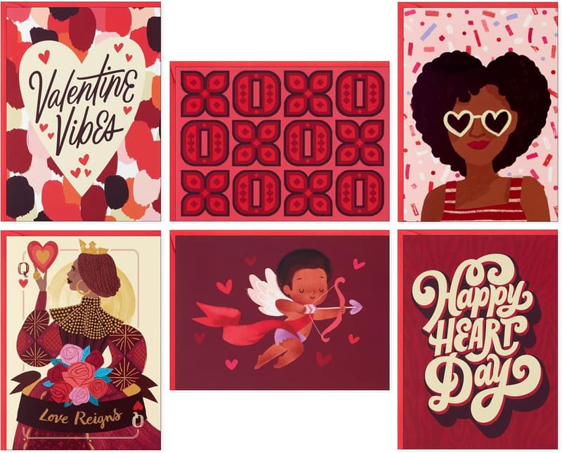 Valentine's Day Card Assortment - 36 Mahogany Cards with Envelopes