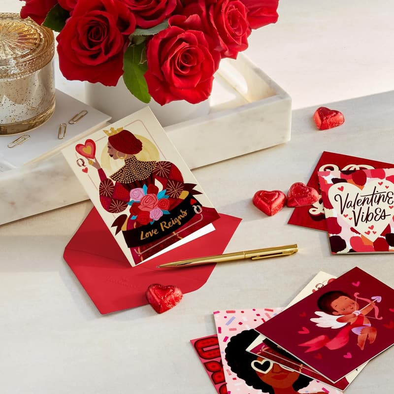 Valentine's Day Card Assortment - 36 Mahogany Cards with Envelopes