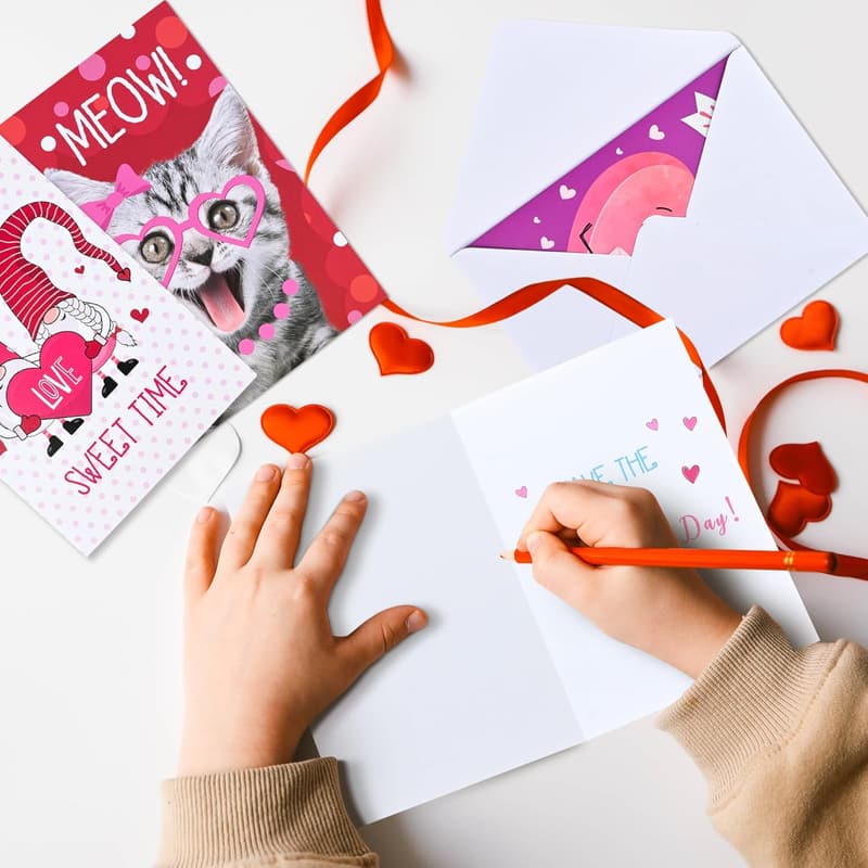 Valentine's Day Funny Cards Set for Kids & Friends - 24 Assorted