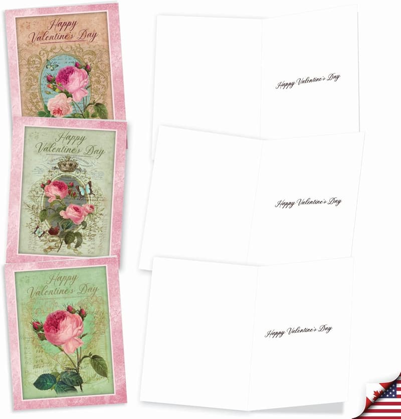 Valentine's Day Heartfelt Note Cards - Box of 10 Assorted