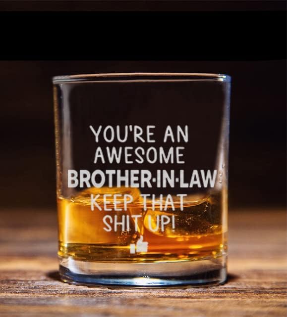 Awesome Brother-in-Law Whiskey Glass - Sarcastic Gift for Men