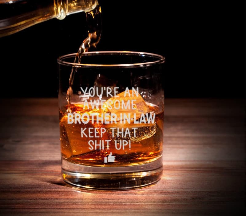 Awesome Brother-in-Law Whiskey Glass - Sarcastic Gift for Men