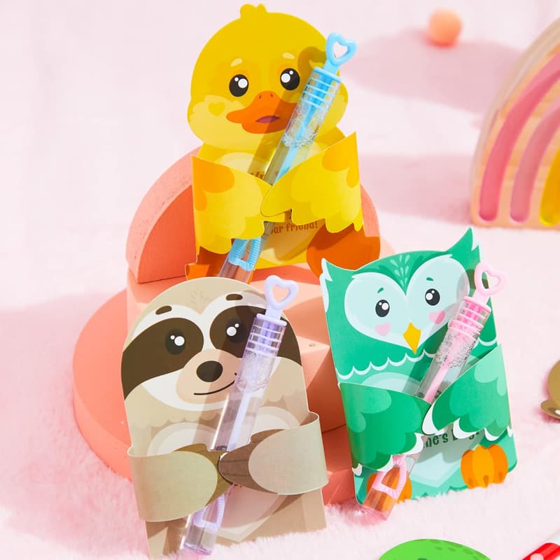 Valentine's Day Animal Design Gift Cards for Kids (36 Pcs)