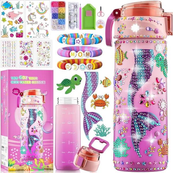 Mermaid Painting & Bracelet Craft Kit for Girls Ages 4-8