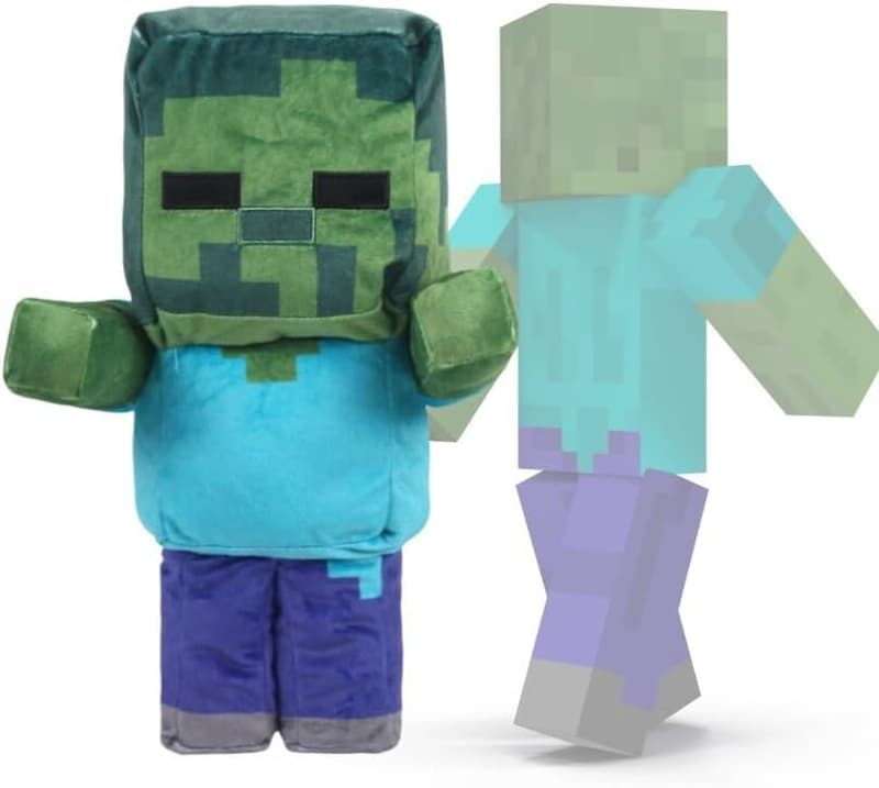 Zombie Pixel-Style Plush Toy - Soft Collectible for Kids & Fans