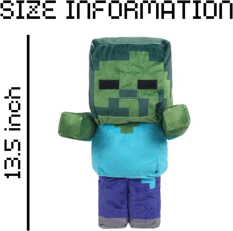 Zombie Pixel-Style Plush Toy - Soft Collectible for Kids & Fans