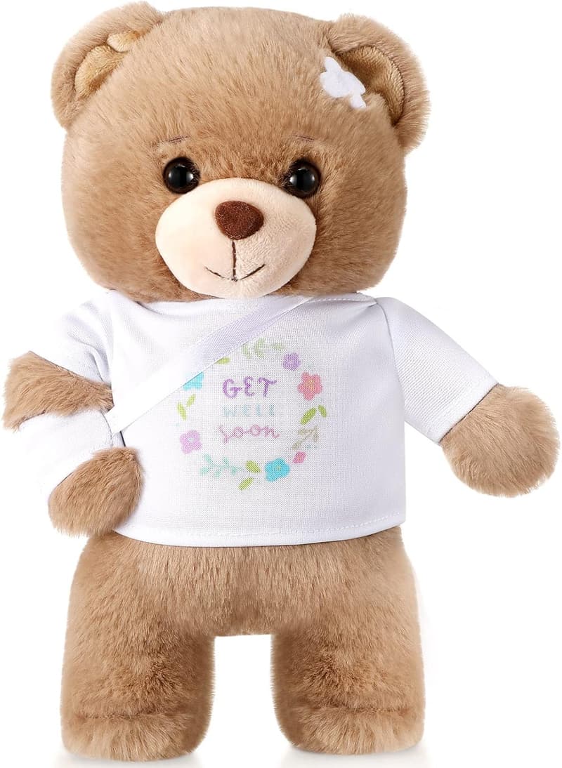 Get Well Soon Stuffed Bear for Kids After Surgery - 10 Inches