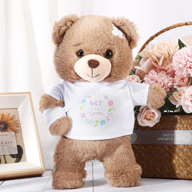 Get Well Soon Stuffed Bear for Kids After Surgery - 10 Inches