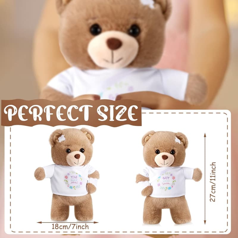 Get Well Soon Stuffed Bear for Kids After Surgery - 10 Inches
