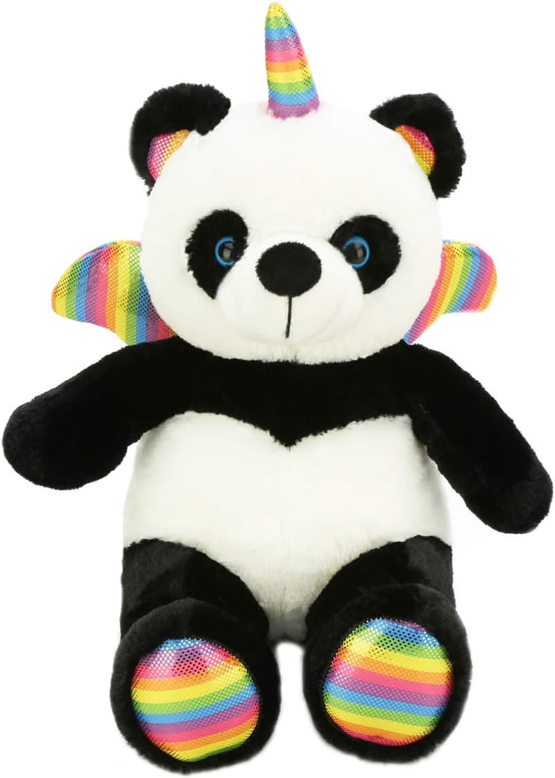 Cute Pandacorn Plush Toy with Rainbow Wings for Kids