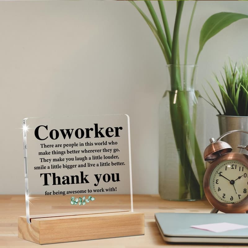 Thank You Coworker Acrylic Desk Sign Decor
