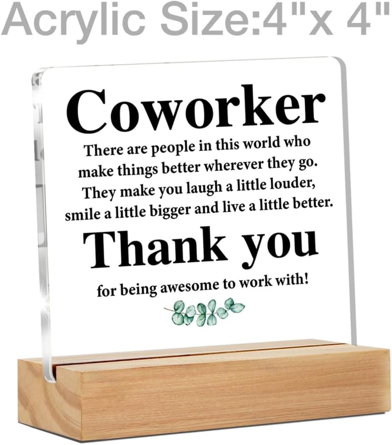Thank You Coworker Acrylic Desk Sign Decor