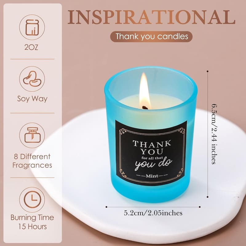 Scented Soy Wax Candle Set - 16 Pack for Birthday & Mother's Day