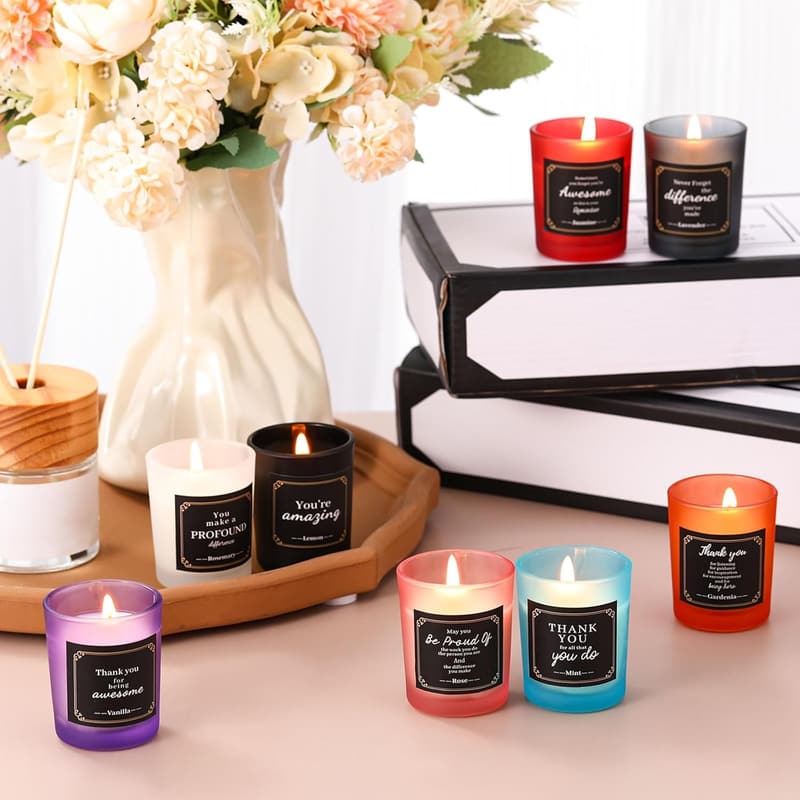 Scented Soy Wax Candle Set - 16 Pack for Birthday & Mother's Day
