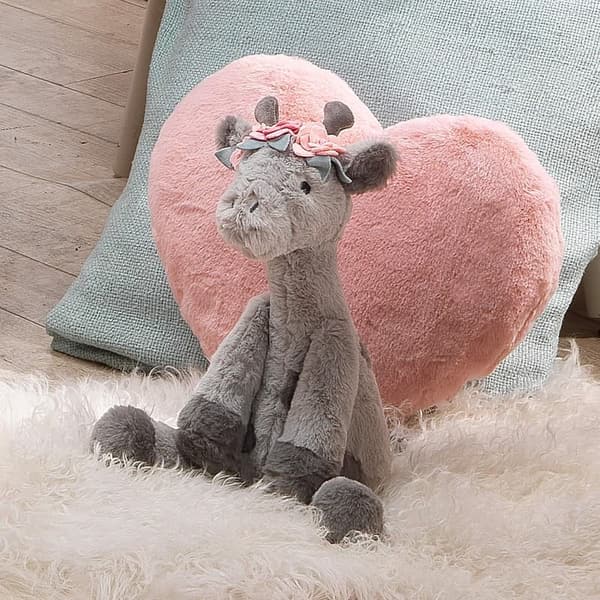 Skylar Gray Plush Giraffe Stuffed Animal Toy