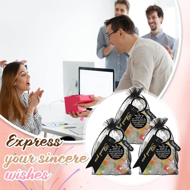 Employee Appreciation Gift Set: 36 Keychains, Bags & Cards