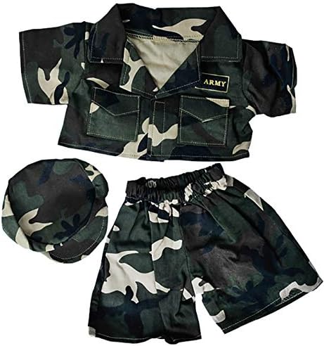 Army Green Teddy Bear Outfit for 14