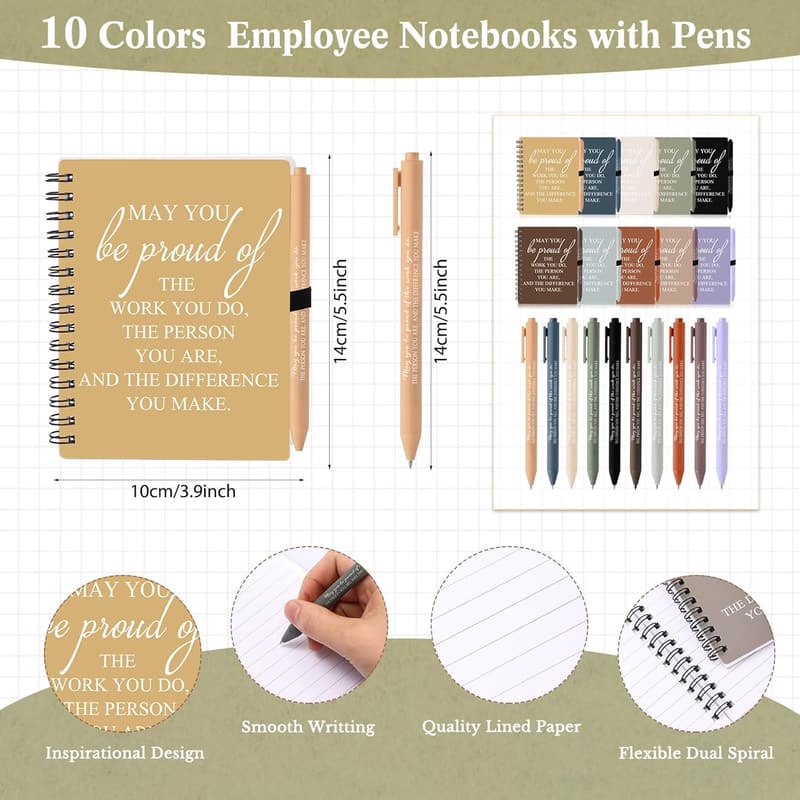 Employee Appreciation Gift Set: Inspirational Notebooks & Pens