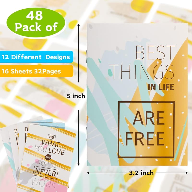 Valentine's Day Mini Motivational Notebooks - 48 Pcs Set