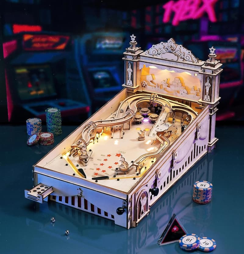 DIY 3D Wooden Pinball Machine Puzzle Kit for All Ages