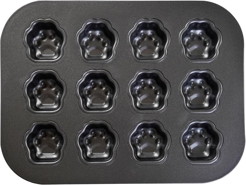 Paw Print Mini Baking Pan for Dog Treats - Nonstick Mold