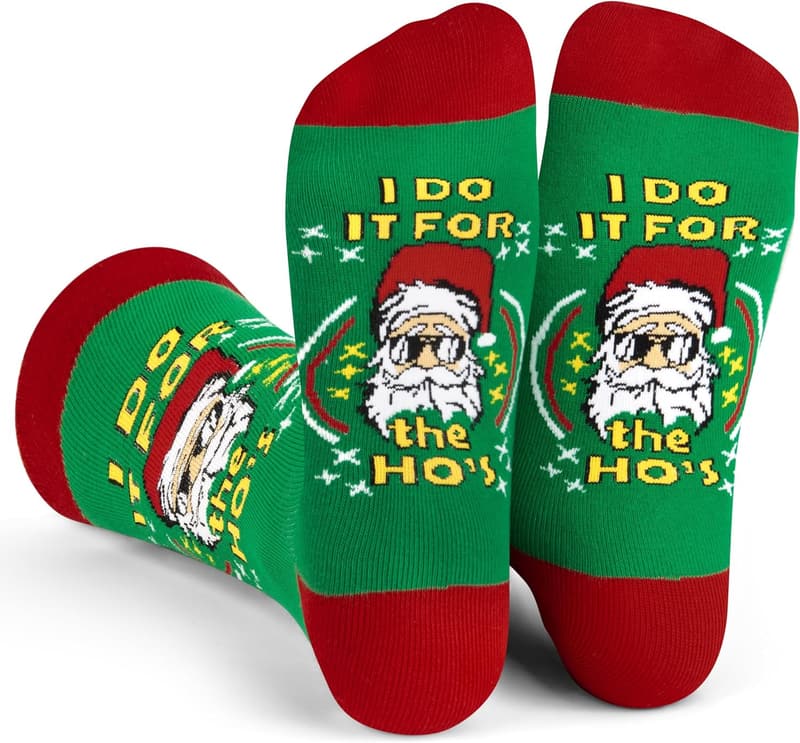 Funny Christmas Socks for Adults - Holiday Stocking Stuffer Gifts