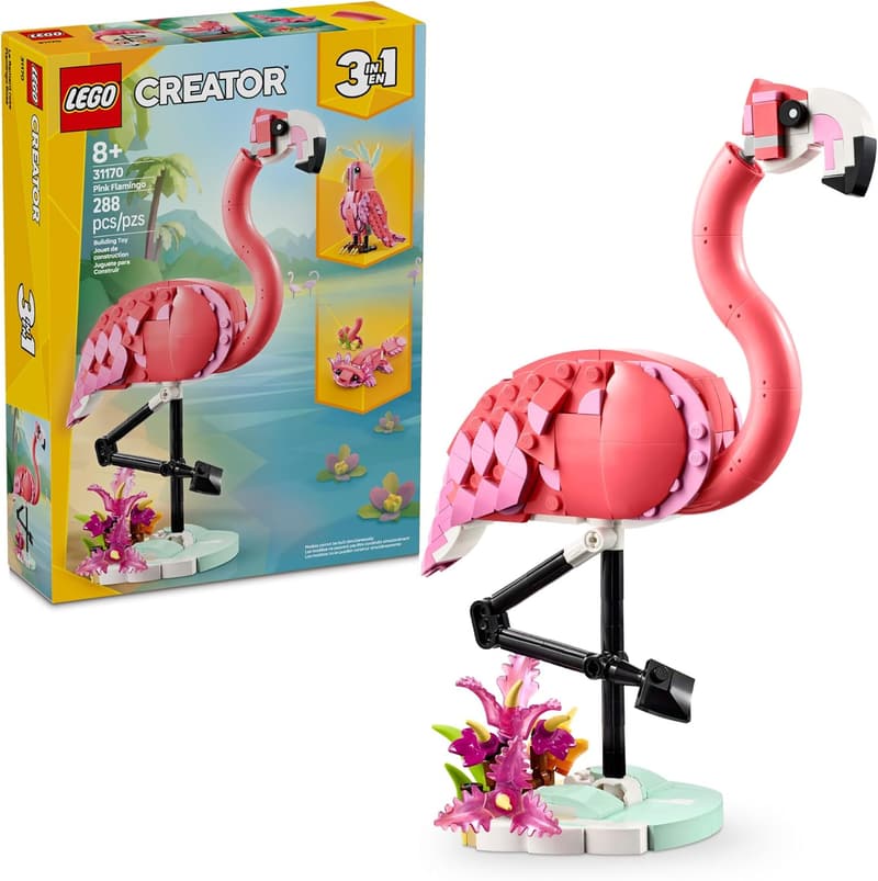 LEGO Creator 3-in-1 Pink Flamingo Building Toy for Kids 8+