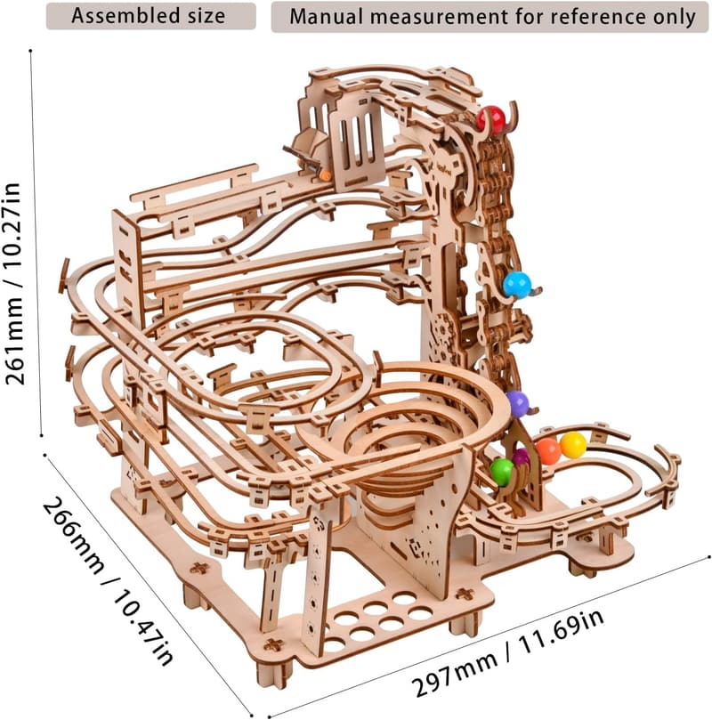3D Wooden Marble Run Puzzle Kit for Adults & Kids