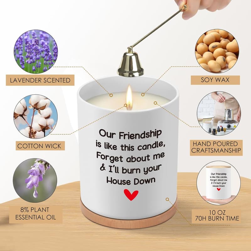 Birthday Friendship Candle for Women, 10oz Best Friend Gift