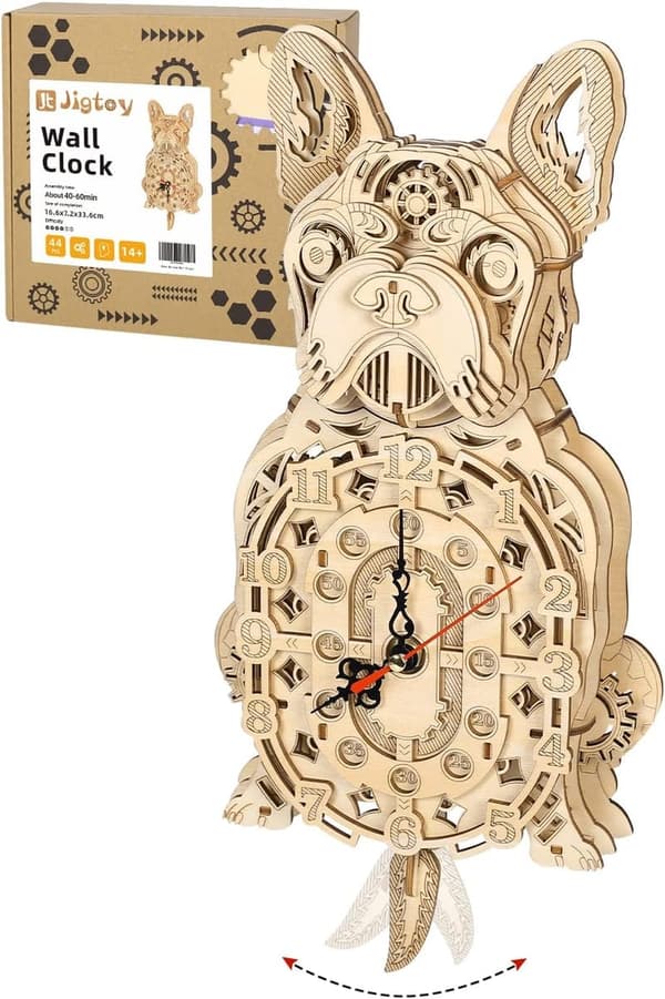 Christmas Mechanical Bulldog Clock 3D Puzzle for Adults