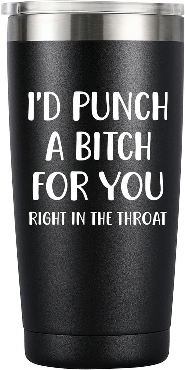Funny Friendship Tumbler Gift for Women – 20 oz Black Stainless Steel