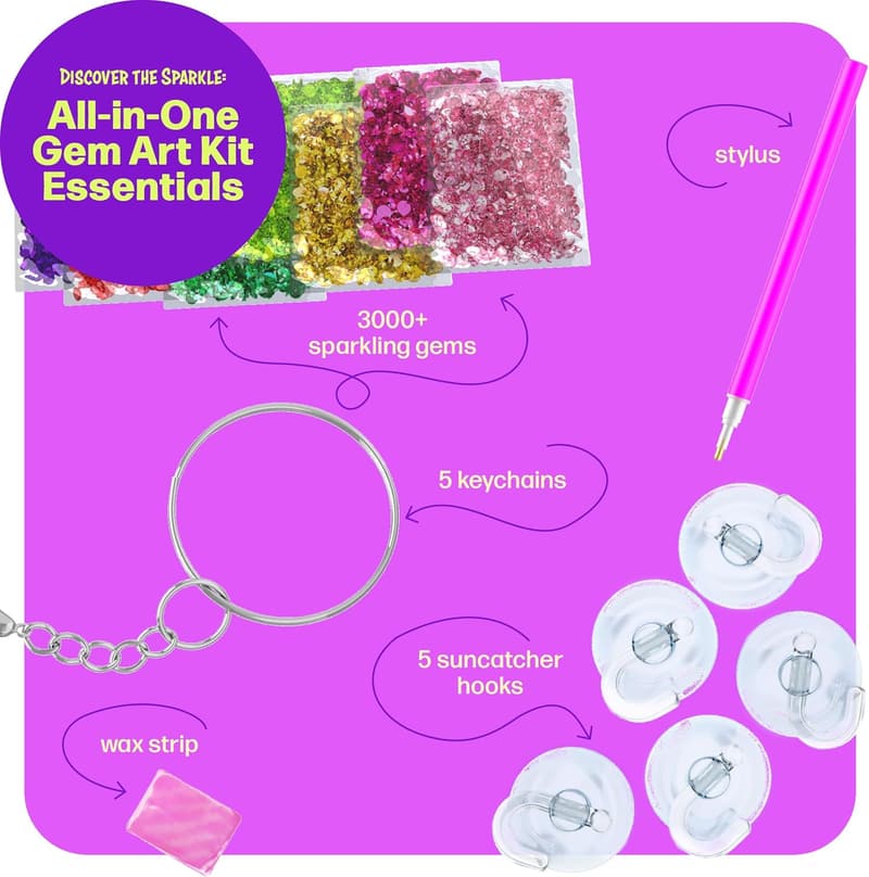Kids' Gem Art Kit - Diamond Painting Craft for Ages 6-12