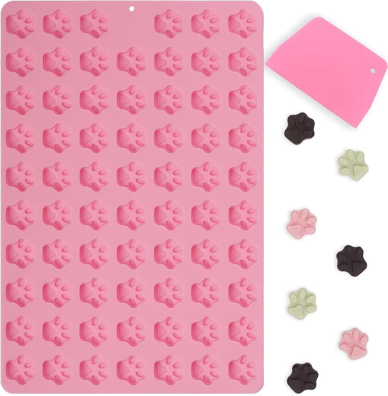 Paw Print Silicone Molds for Treats & Desserts, 69 Cavities