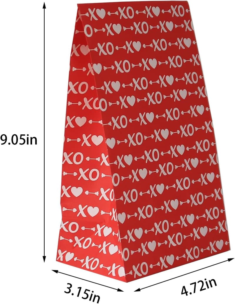 Valentine's Day Goodie Bags - 24 Pack with Stickers for Kids