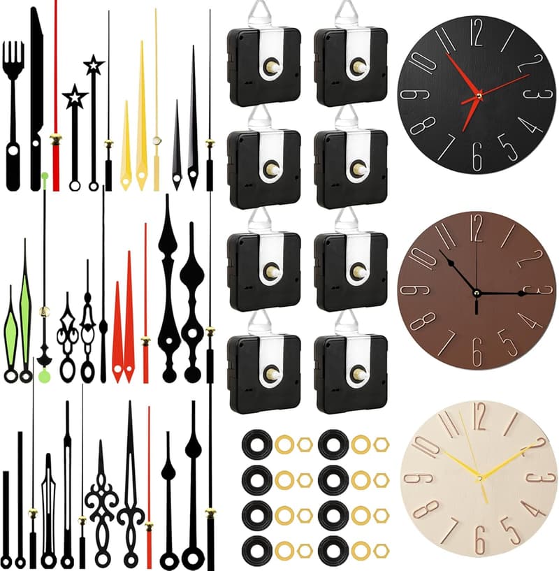 DIY Replacement Quartz Clock Movement Kit with 12 Hand Pairs