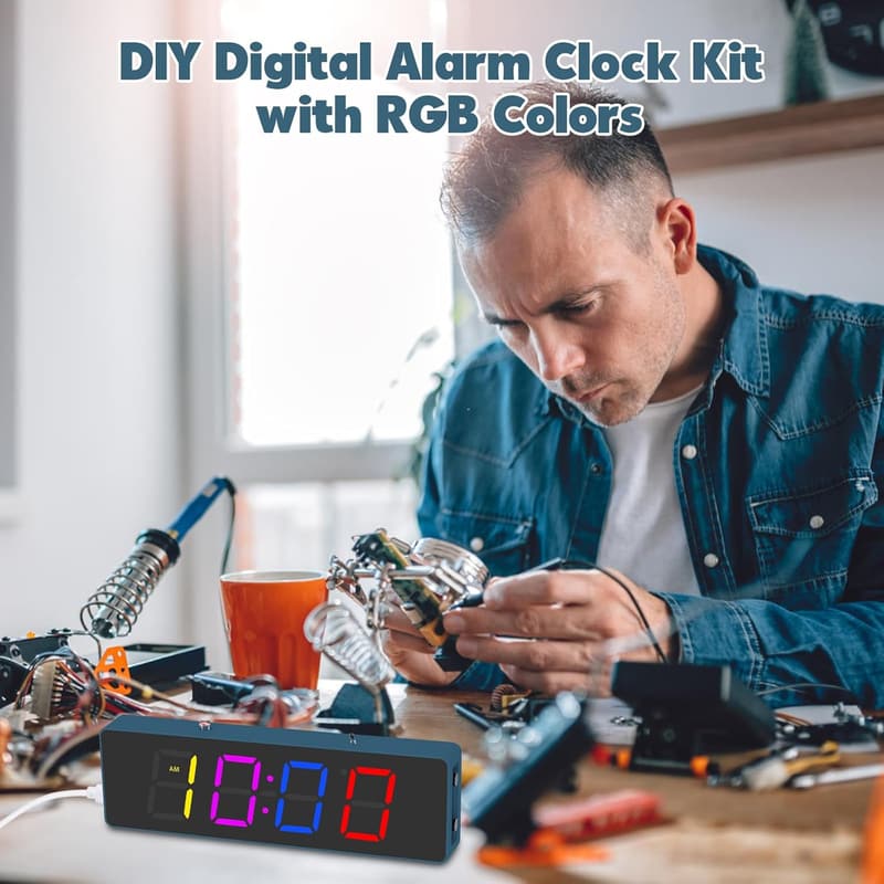 DIY 4-Digit RGB Alarm Clock Kit for Soldering Practice