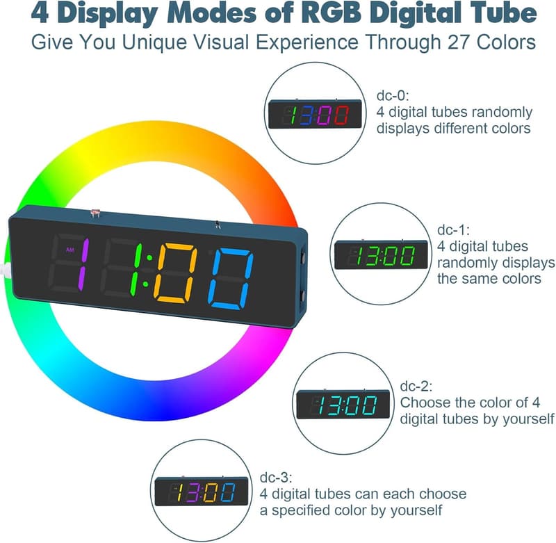 DIY 4-Digit RGB Alarm Clock Kit for Soldering Practice