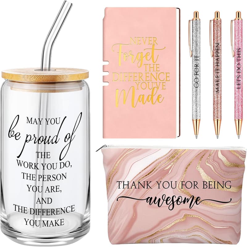 Employee Appreciation Gift Set for Women - 6 Pcs, Pink