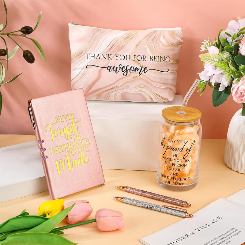 Employee Appreciation Gift Set for Women - 6 Pcs, Pink