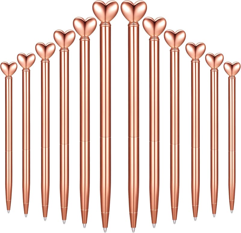 Valentine's Day Heart-Shaped Retractable Pens for Women