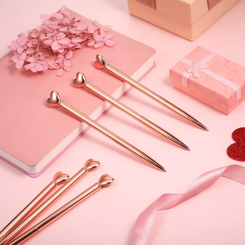 Valentine's Day Heart-Shaped Retractable Pens for Women