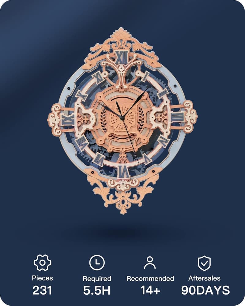 DIY 3D Wooden Quartz Clock Puzzle for Adults & Teens