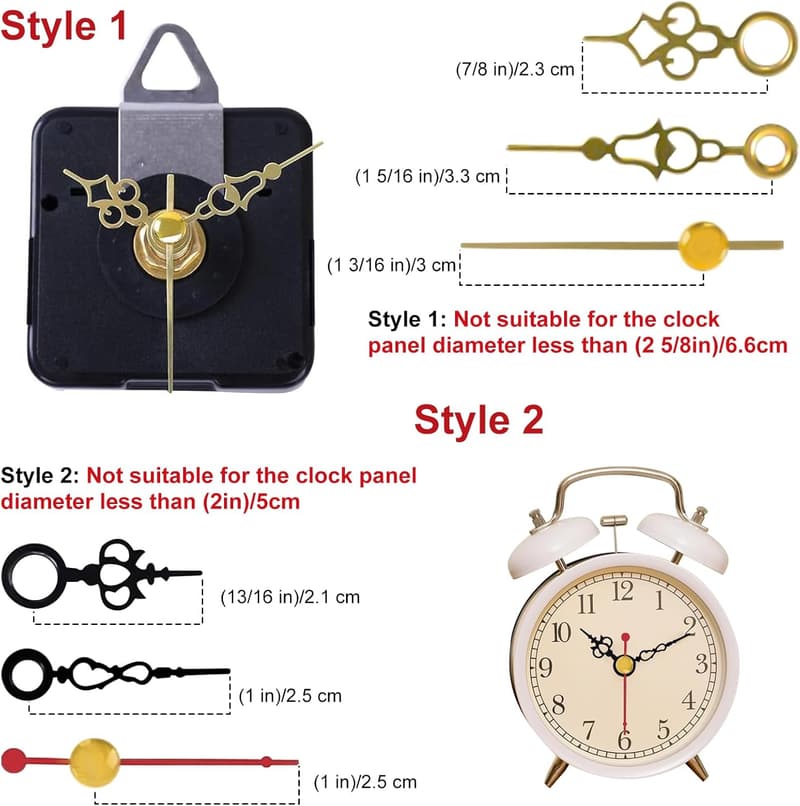 DIY Clock Repair Kit - 3-Piece Silent Quartz Mechanism with Hands