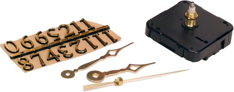 Gold 3-Piece Clock Kit for 1/4-Inch Surfaces