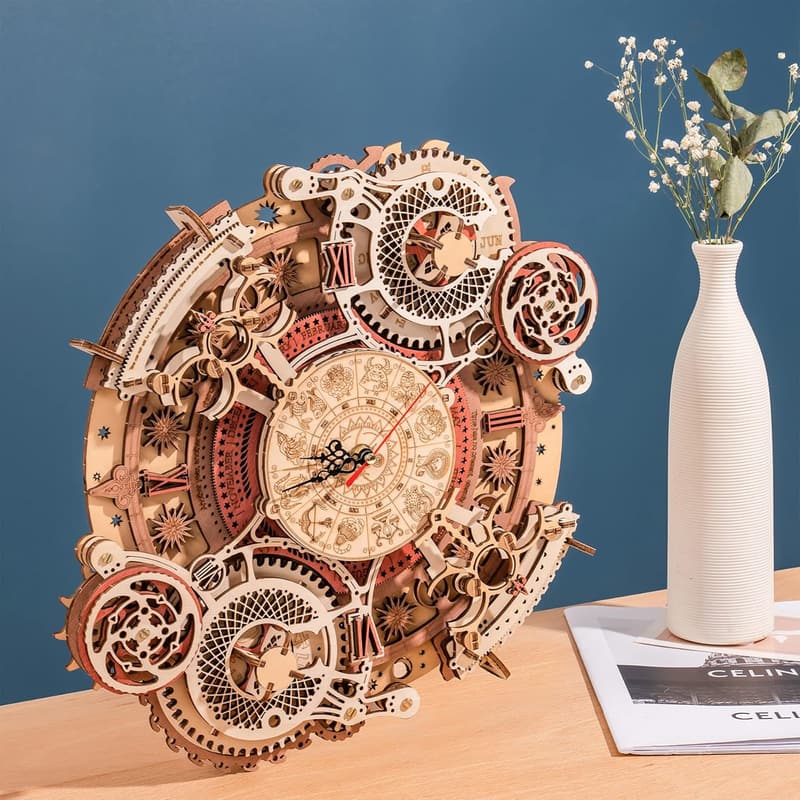 Steampunk Clock 3D Wooden Puzzle Kit for Adults, DIY Decor