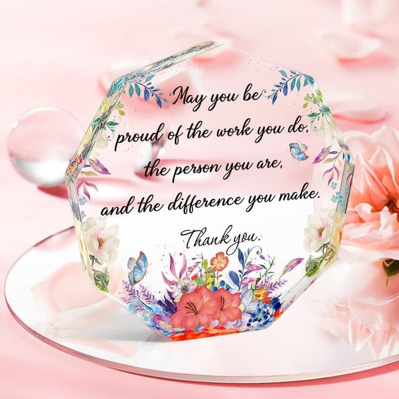 Inspirational Acrylic Teacher Appreciation Gift for Women