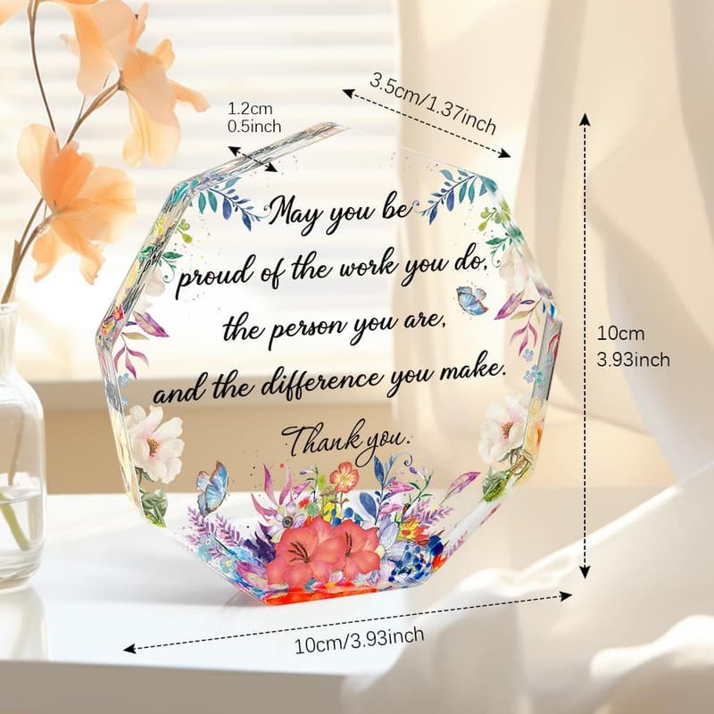 Inspirational Acrylic Teacher Appreciation Gift for Women