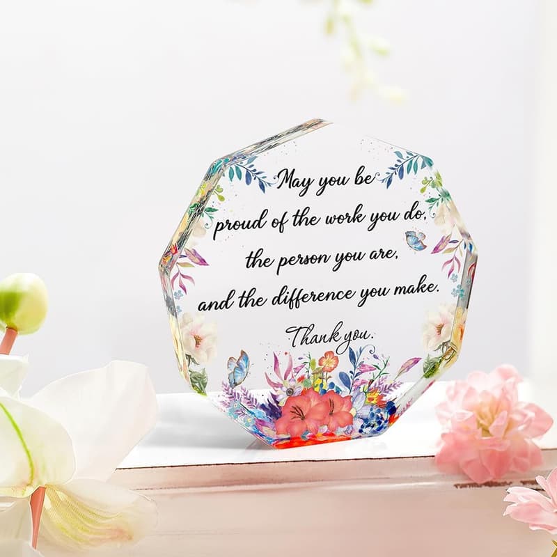 Inspirational Acrylic Teacher Appreciation Gift for Women